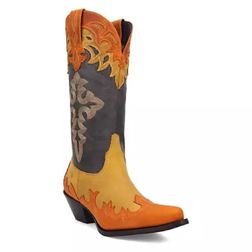DINGO Holy Roller Embroidered Tooled-Inlay Snip Toe Cowboy Boots ~ NWT - Picture 3 of 13